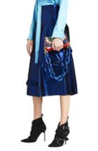 Women's Burberry Merse Metallic Ruffle Skirt - Blue