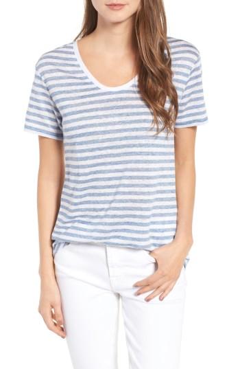 Women's Vineyarn Vines Stripe Linen Jersey Tee - Blue