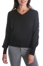 Women's Kut From The Kloth Marlee Ruffle Sleeve Sweater - Black