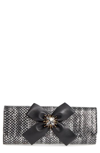 Badgley Mischka Chay Genuine Snakeskin Clutch -