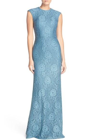 Women's La Femme Embellished Lace Gown