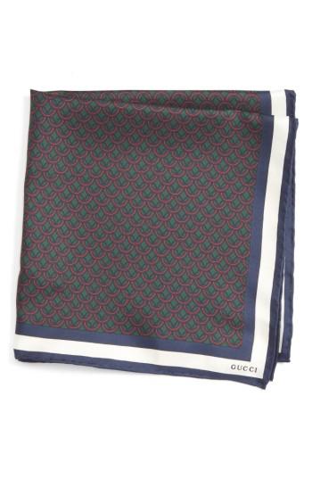Men's Gucci Silk Pocket Square, Size - Green