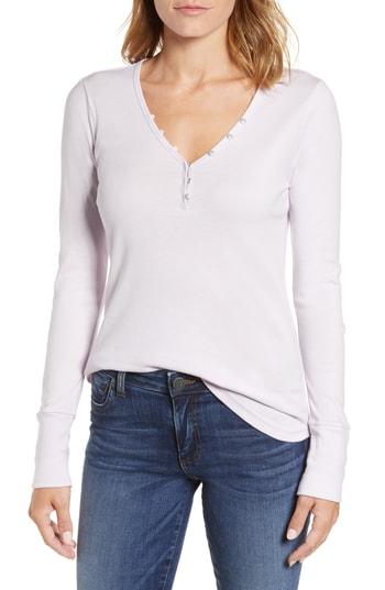Women's Caslon V-neck Henley - Purple