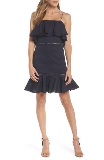 Women's Nsr Lola Poplin Ruffle Dress - Blue