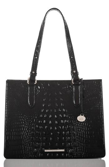 Brahmin Medium Camille Leather Tote - Black