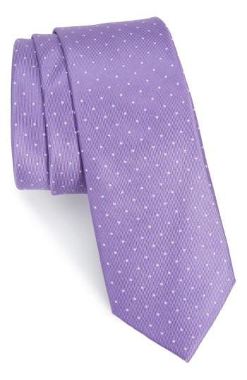 Men's Nordstrom Men's Shop Hartwell Dot Silk Skinny Tie, Size - Purple