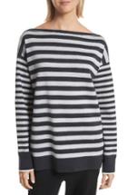 Women's Grey Jason Wu Stripe Off The Shoulder Knit Sweater - Black