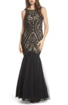 Women's Adrianna Papell Embellished Mermaid Gown - Black