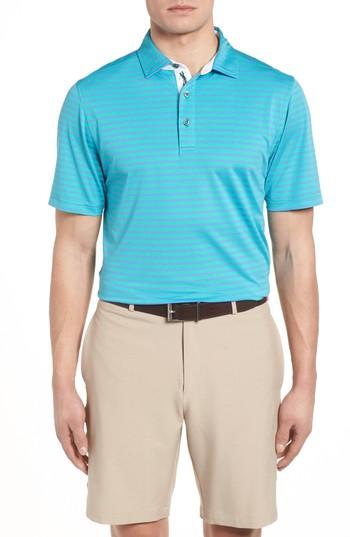 Men's Bobby Jones Xh2o Feed Stripe Polo - Green