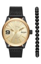 Men's Diesel Rasp Leather Strap Watch & Bracelet Set, 46mm X 53mm