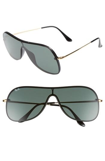 Women's Ray-ban Highstreet 38mm Shield Sunglasses - Black Solid