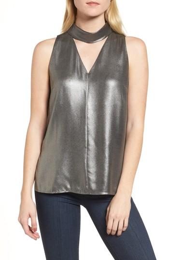 Women's Trouve Choker Collar V-neck Tank - Metallic