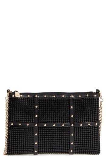 Whiting & Davis Studded Crossbody Clutch - Black