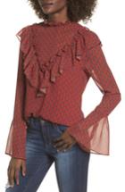 Women's Wayf Eryn Ruffle Bell Sleeve Blouse - Red