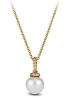 Women's David Yurman 'solari' Pendant Necklace With Pearls And Diamonds In 18k Gold