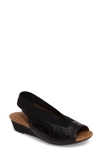 Women's Rockport Cobb Hill Judson Slingback Wedge Sandal M - Black