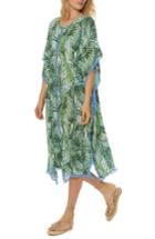 Women's Red Carter Pompom Cover-up Caftan /small - Green