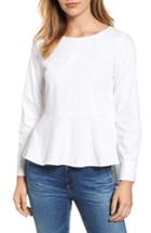 Women's Halogen High/low Peplum Top - White