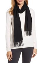 Women's Nordstrom Solid Woven Cashmere Scarf, Size - Black