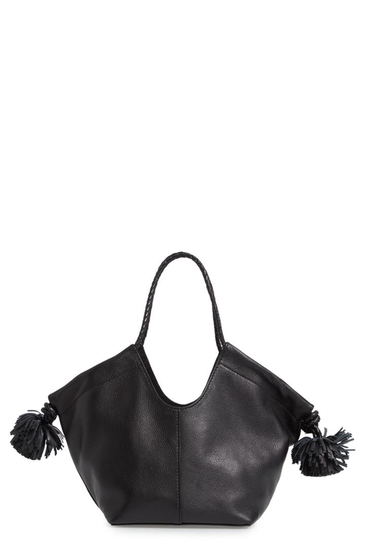 Ulla Johnson Mini Lali Pompom Leather Tote - Black