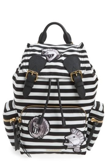 Burberry Medium Pallas Helmet Motif Nylon Rucksack - Black