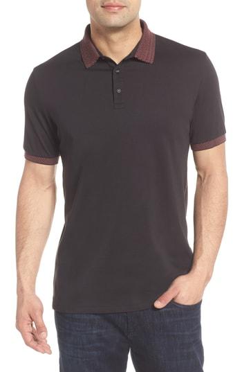 Men's Stone Rose Stitch Contrast Detail Polo