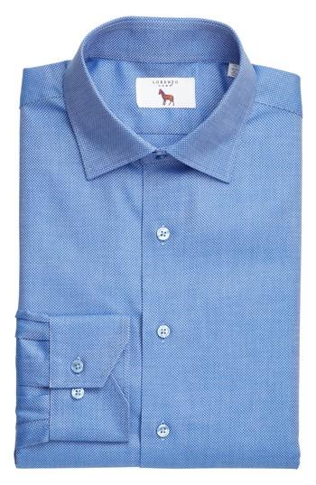 Men's Lorenzo Uomo Trim Fit Textured Dress Shirt - 34 - Blue