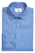 Men's Lorenzo Uomo Trim Fit Textured Dress Shirt - 34 - Blue