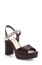 Women's Miu Miu Crystal Embellished Platform Sandal .5us / 35.5eu - Black