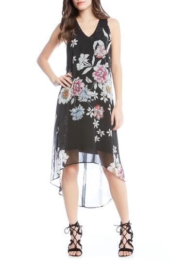 Women's Karen Kane Floral High/low Dress - Black