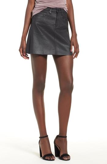Women's Blanknyc Coated Denim Miniskirt - Black