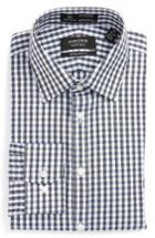 Men's Nordstrom Men's Shop Smartcare(tm) Extra Trim Fit Check Dress Shirt .5 32/33 - Blue