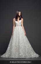 Women's Lazaro Floral Embroidered Tulle Gown, Size In Store Only - Ivory