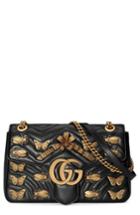 Gucci Medium Gg Marmont 2.0 Animal Stud Matelasse Leather Shoulder Bag - Black