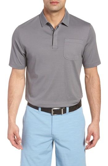 Men's Travis Mathew Watty Stripe Cotton Blend Polo - Grey