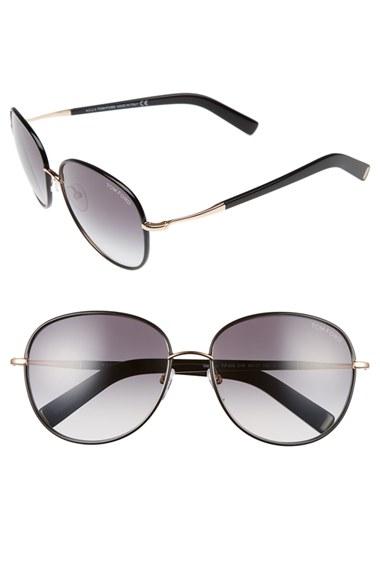 Women's Tom Ford Georgia 59mm Sunglasses - Rose Gold/ Black/ Smoke