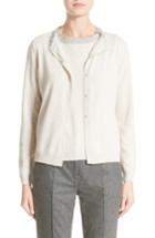 Women's Fabiana Filippi Platinum Wool, Silk & Cashmere Cardigan Us / 38 It - White