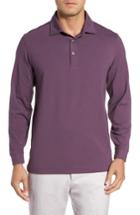 Men's Bobby Jones 'liquid Cotton' Long Sleeve Jersey Polo, Size - Purple