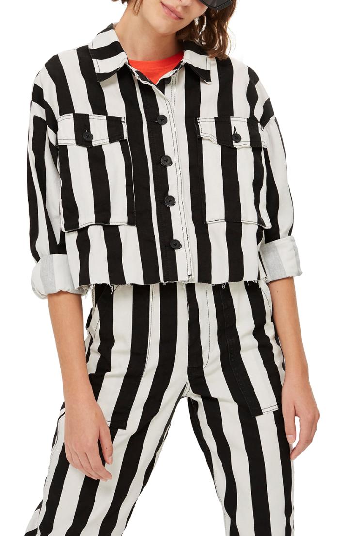 Women's Topshop Stripe Shirt Jacket