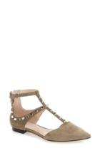 Women's Marc Fisher Ltd 'sava' Studded T-strap Flat M - Green