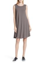 Women's Eileen Fisher Jersey Jewel Neck Flare Dress, Size - Brown