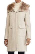 Women's Lauren Ralph Lauren Hooded Coat With Faux Fur