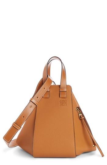 Loewe Small Hammock Leather Hobo - Beige