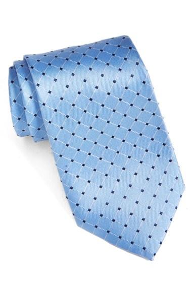 Men's Boss Geometric Grid Silk Tie