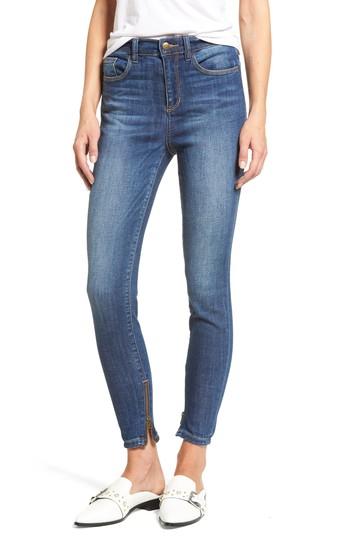 Women's Sp Black Zip Hem High Waist Skinny Jeans