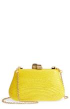 Nordstrom Woven Straw Clutch - Yellow