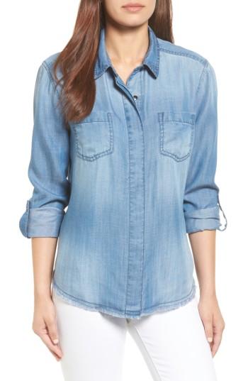 Women's Caslon Chambray Boyfriend Shirt - Blue