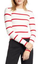 Women's Bishop + Young Serena Stripe Ribbed Crop Sweater - Red