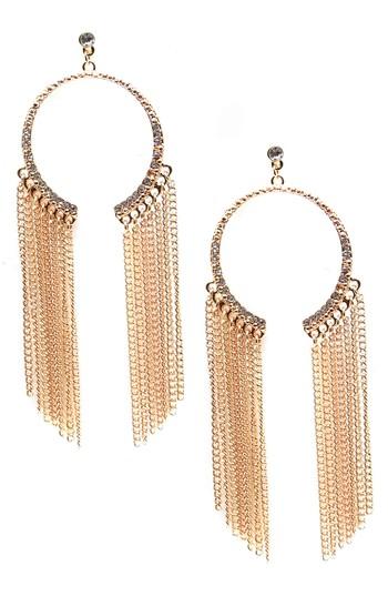 Women's Ettika Chain & Crystal Hoop Earrings