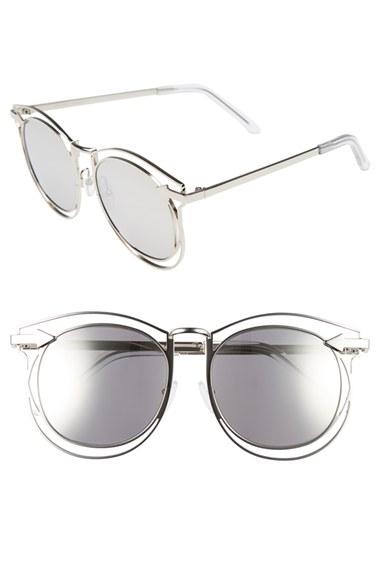 Women's Karen Walker 'simone' 54mm Retro Sunglasses - Silver/ Clear